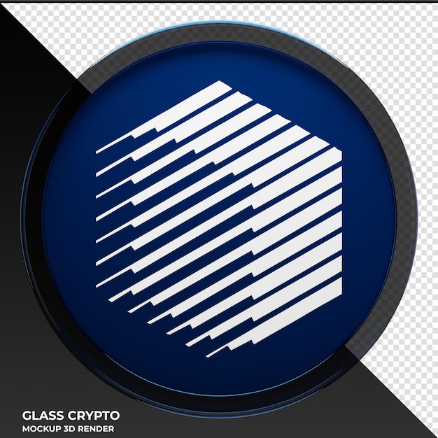 Ren glass crypto coin 3d illustration