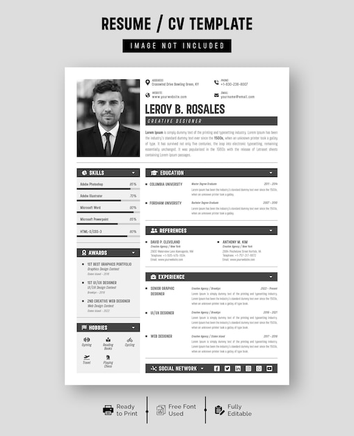 Ren og moderne CV-portefølje eller CV-mal
