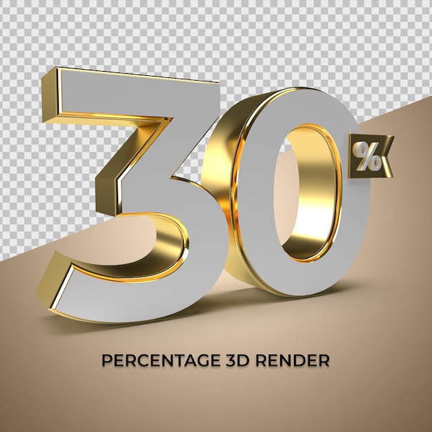 Render 3d 30 Procentowy Styl Złota Na Element Promocyjny Produktu Promocyjnego Ze Zniżką