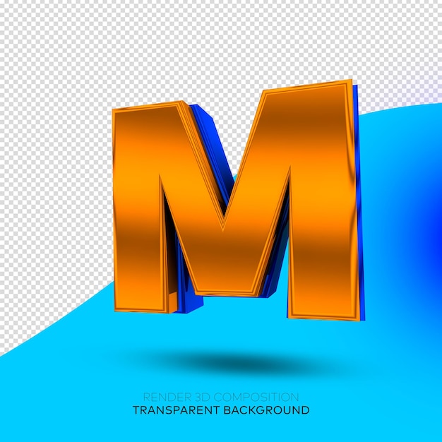 렌더 3d Letras Alfabeto Fundo Transparente