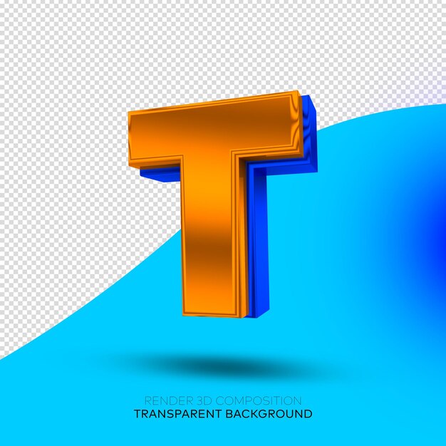 PSD render 3d letras alfabeto fundo transparenteをレンダリングする