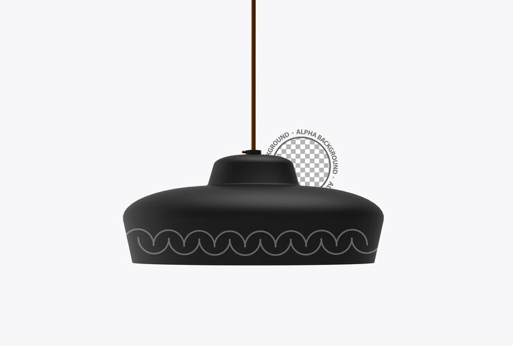 PSD render of isolated 3d hanging lamp scene creator