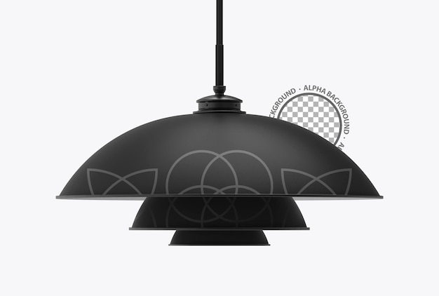 PSD render of isolated 3d hanging lamp scene creator