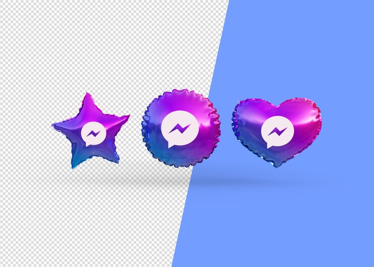 PSD визуализация messenger значок шары изолированные