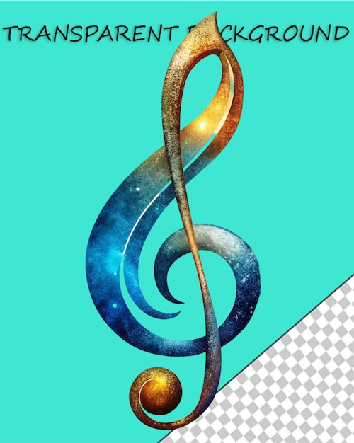 PSD render nota musicale trasparente file psd