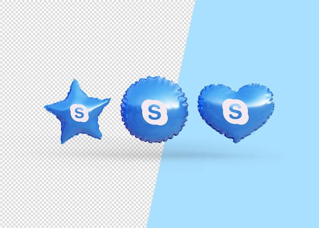 Render skype pictogram ballonnen geïsoleerd