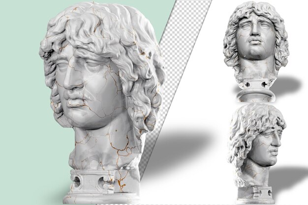 Rendering di una statua di un capo barbaro perfetto per progetti storici e culturali