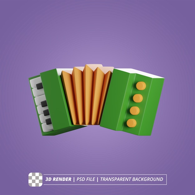 PSD rendering 3d accordion izolowane obrazy