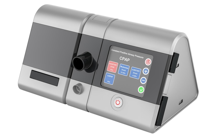 PSD rendering 3d cpap izolowany na przezroczystym tle