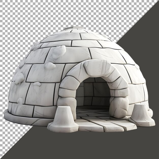 PSD rendering 3d iglu ice house na przezroczystym tle