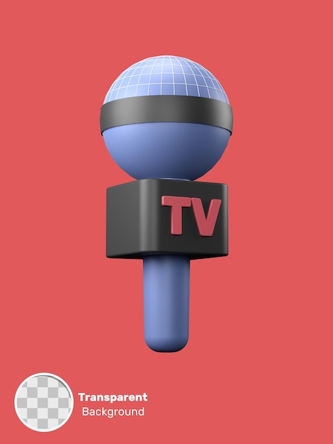 PSD rendering 3d ilustracji izometrycznego mikrofonu obiekt na przezroczystym tle