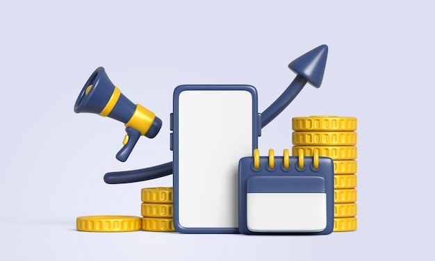 Rendering 3D inteligentnej aplikacji finansowej
