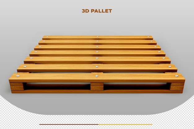 Rendering 3D izolowanego modelu drewnianej palety