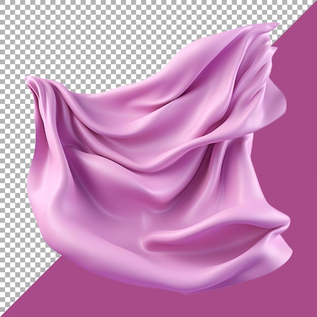 PSD rendering 3d kolorowego jedwabnego tkaniny na przezroczystej tle