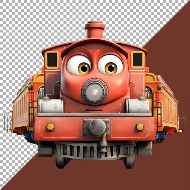 PSD rendering 3d kolorowego pociągu na przezroczystym tle