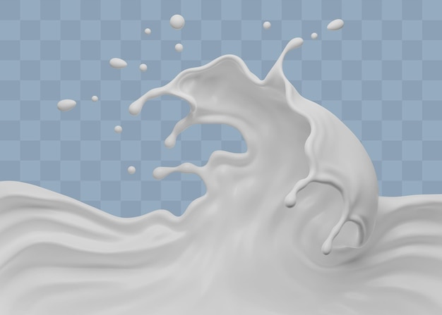 PSD rendering 3d milk splash w wersji psd