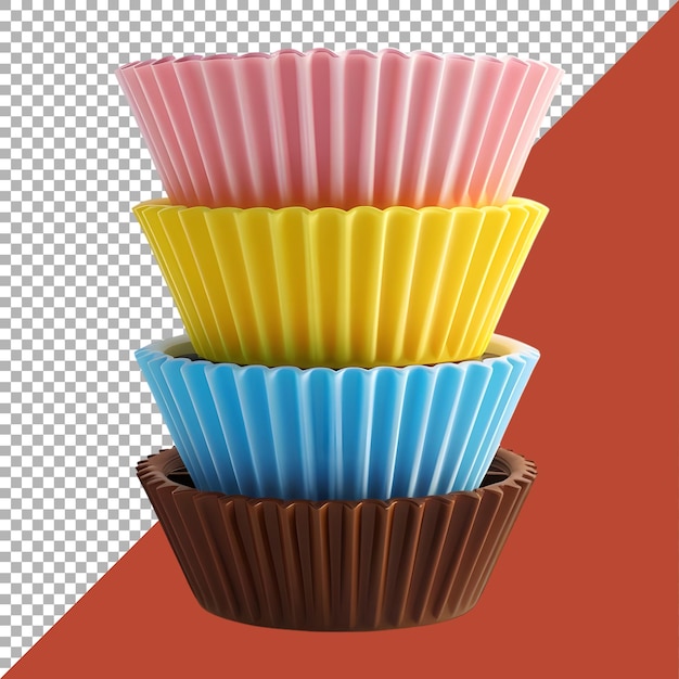 PSD rendering 3d papieru muffina na przezroczystym tle