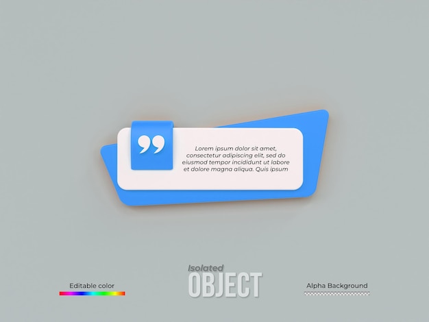 Rendering 3D ramki cytowania pudełko puste szablony realistyczne Minimalny tekst info projekt pudełka baner projekt