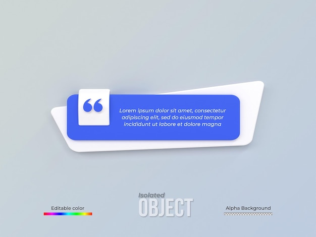 Rendering 3D ramki cytowania pudełko puste szablony realistyczne Minimalny tekst info projekt pudełka baner projekt