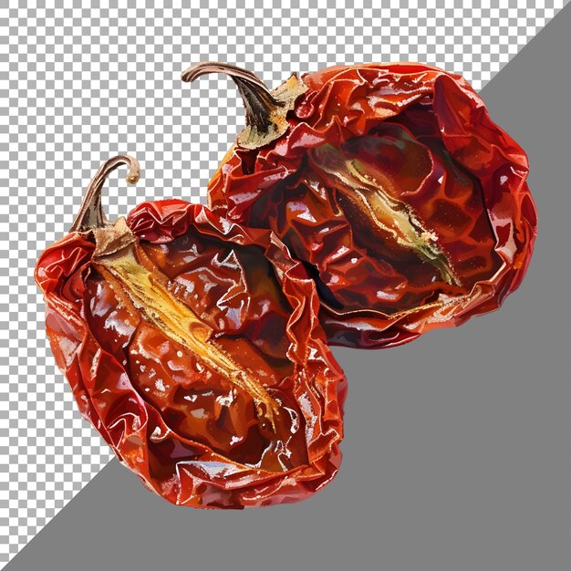 PSD rendering 3d suchego czerwonego chili na przezroczystym tle