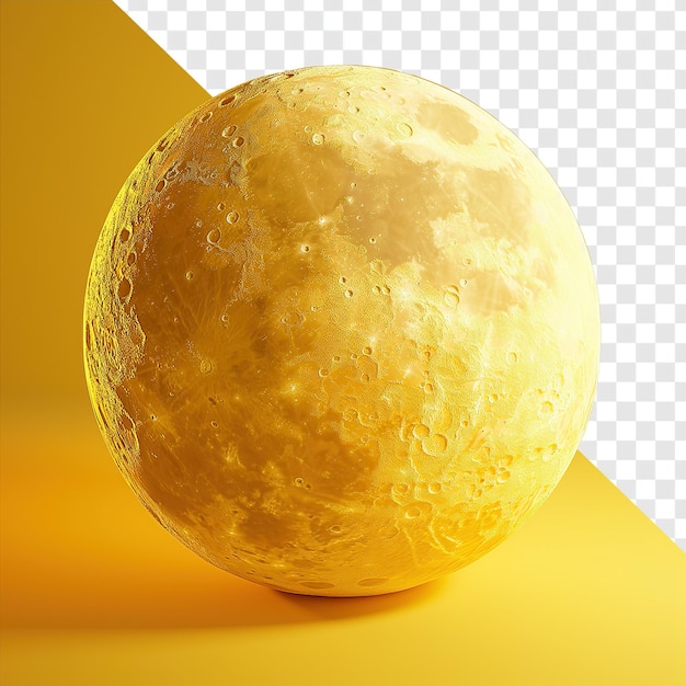 PSD rendering 3d warm toned yellow moon z kreskówek