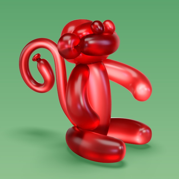 Rendering 3D zwierzęcia z balonu