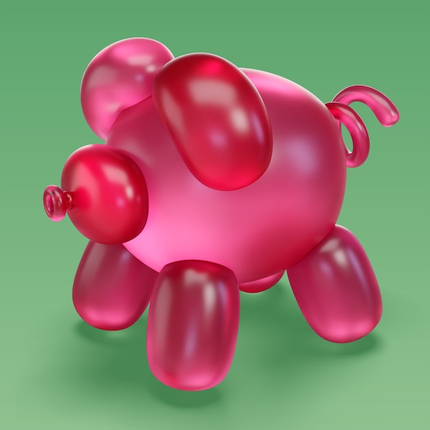 Rendering 3D zwierzęcia z balonu