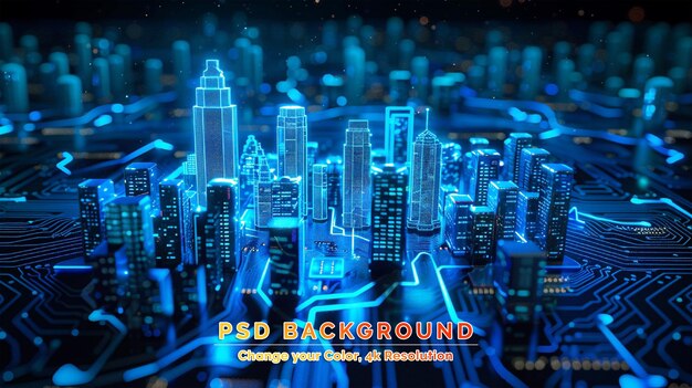 PSD rendering abstract night city