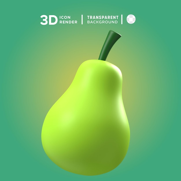 PSD rendering ilustracji 3d gruszki