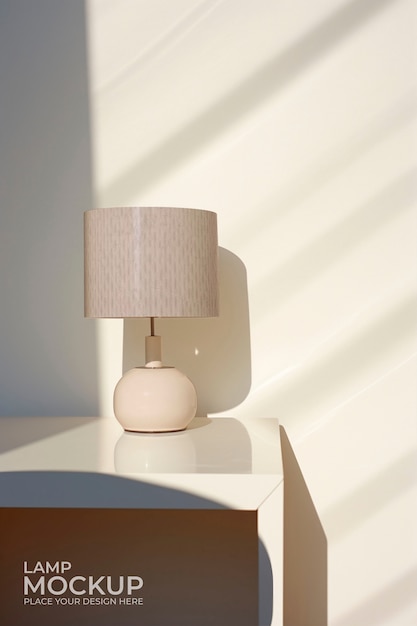 Rendering of lamp mockup with light