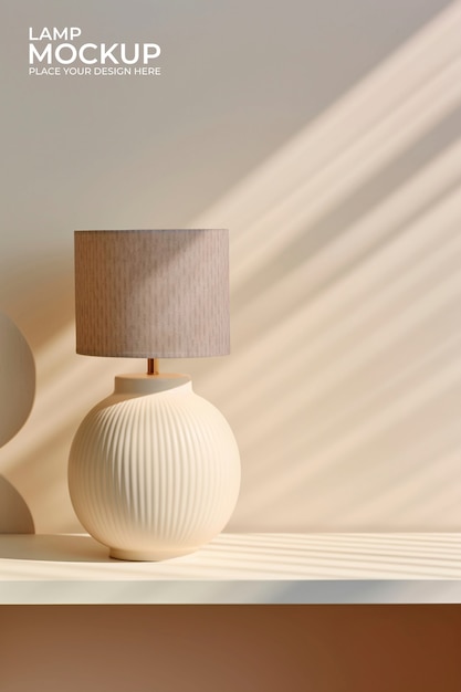 Rendering of lamp mockup with light