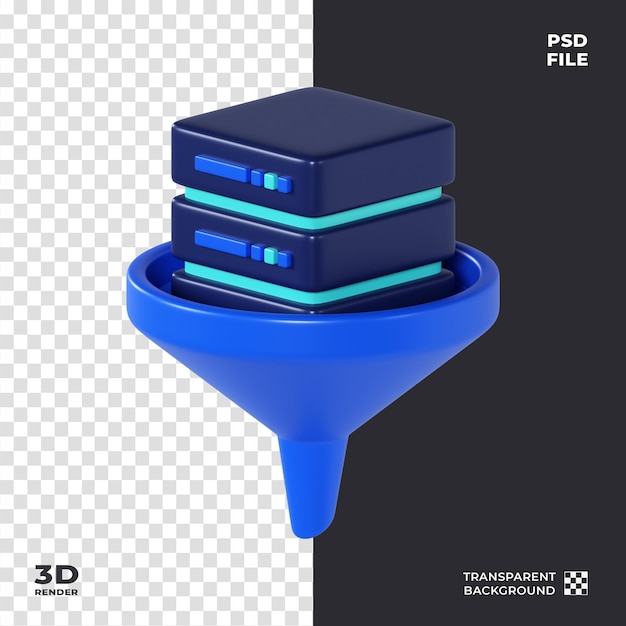 PSD rendering van het icoon voor 3d-gegevensfiltering