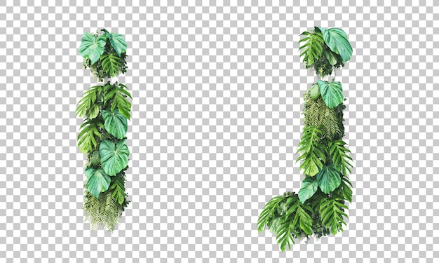 Renderingu 3d pionowe małe litery alfabetu ogrodowe i alfabet j