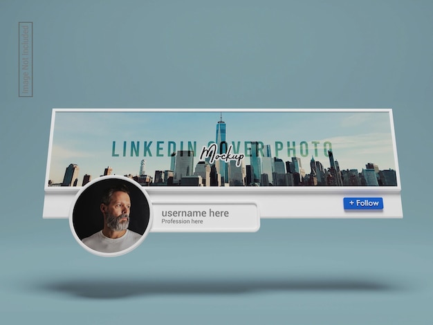 PSD renderowana 3d makieta zdjęcia na okładkę linkedin