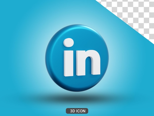 Renderowane 3d Linkedin Widok Z Lewej Strony Ikony 3d