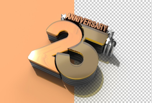 Renderowania 3D 25. rocznica Obchody Przezroczysty plik Psd.