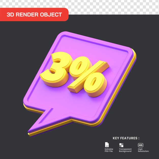 renderowania 3D 3 procent zniżki sprzedaży izolowane. przydatne w przypadku e-commerce i zakupów online