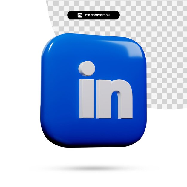 Renderowania 3d Aplikacja Logo Linkedin Na Białym Tle