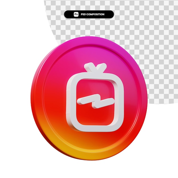 Renderowania 3d Aplikacja Logo Tv Instagram Na Białym Tle