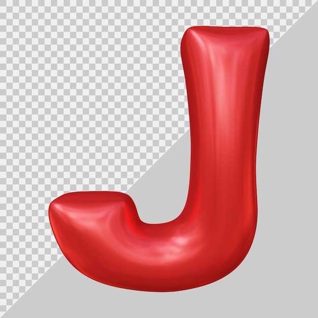 Renderowania 3d balonu litery j alfabetu