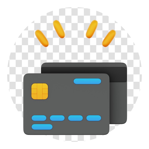 PSD renderowania 3d finanse karta bankomatowa 3d ikona przezroczyste tło