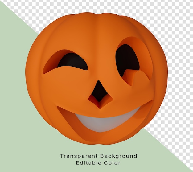 Renderowania 3d Halloween Dyni Czarne Oczy I Białe Usta, Element Tła Halloween