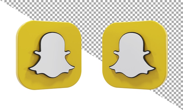 Renderowania 3d Ikona Logo Snapchat Izometryczny