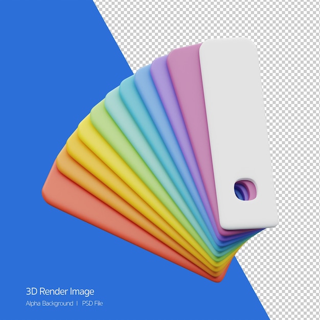 PSD renderowania 3d ikony wykresu kolorów na białym tle.