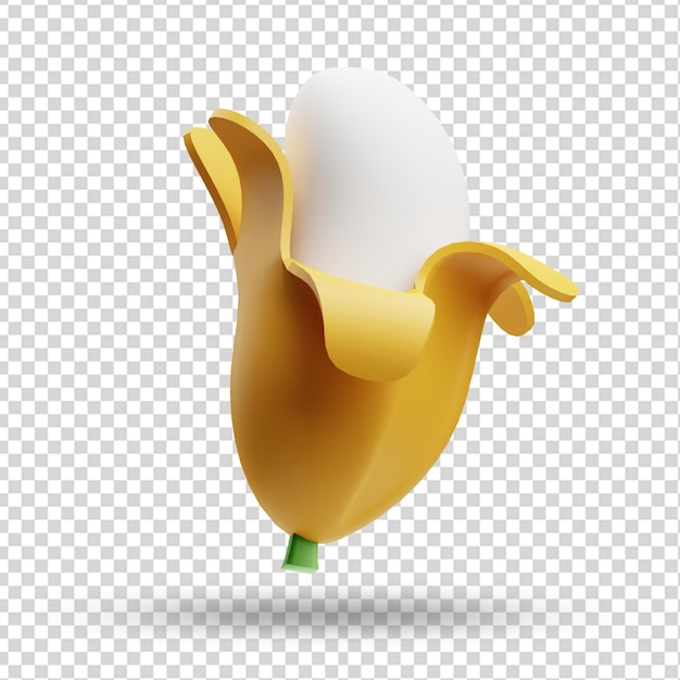 Renderowania 3d Ilustracji Ikony Owoców Banana