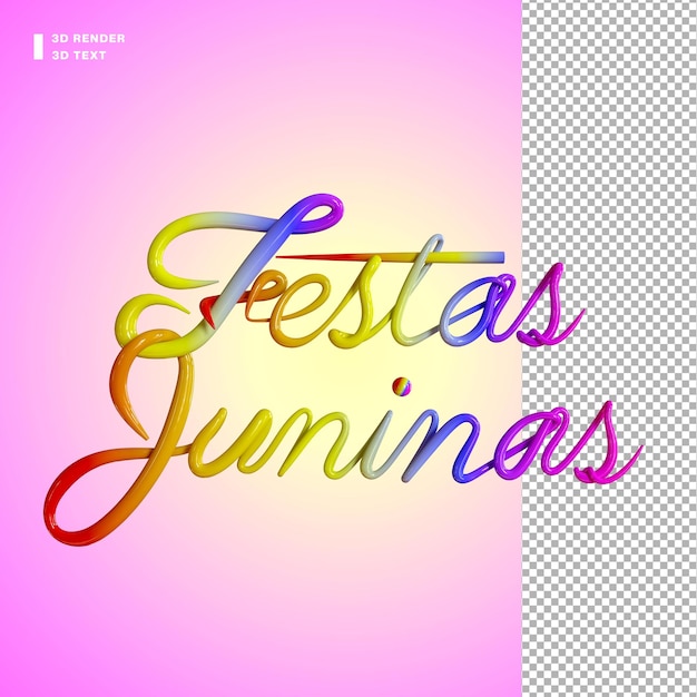 Renderowania 3d Kolorowy Napis Festas Juninas