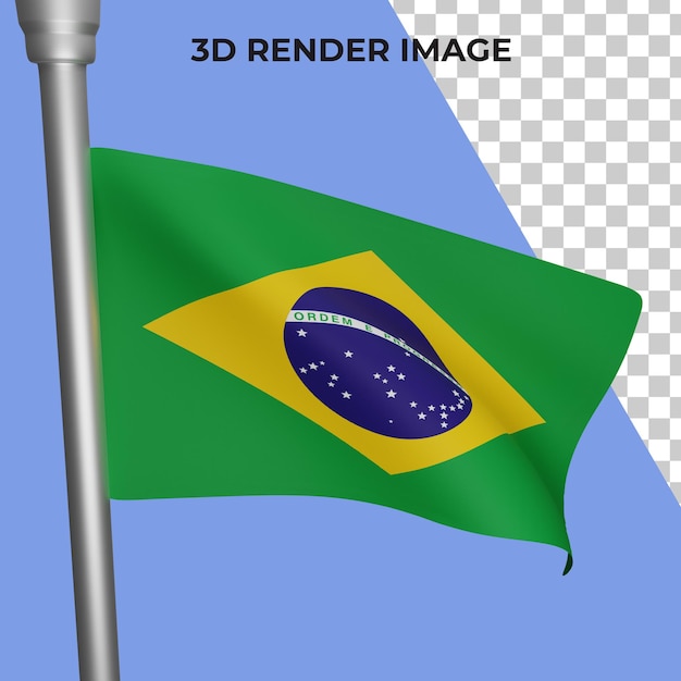 PSD renderowania 3d koncepcji flagi brazylii święto narodowe brazylii