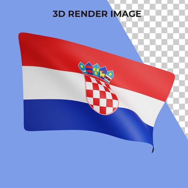 PSD renderowania 3d koncepcji flagi chorwacji chorwacja święto narodowe premium psd