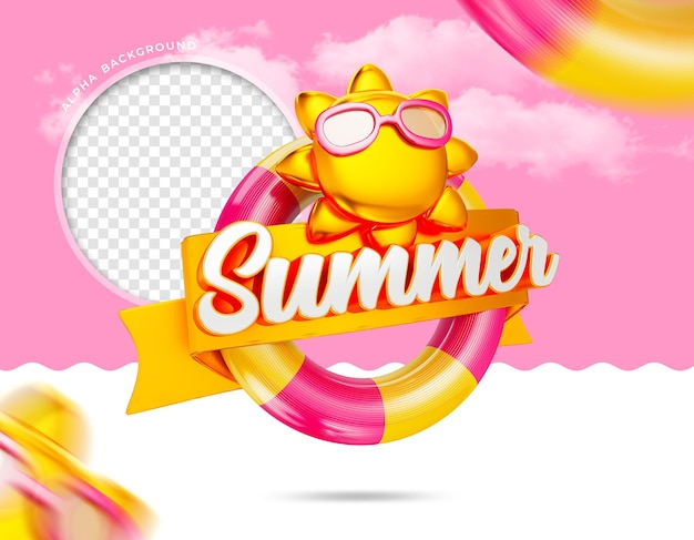 Renderowania 3D koncepcji sprzedaży latem