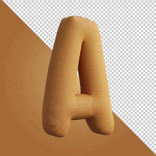 Renderowania 3D litery alfabetu A na białym tle